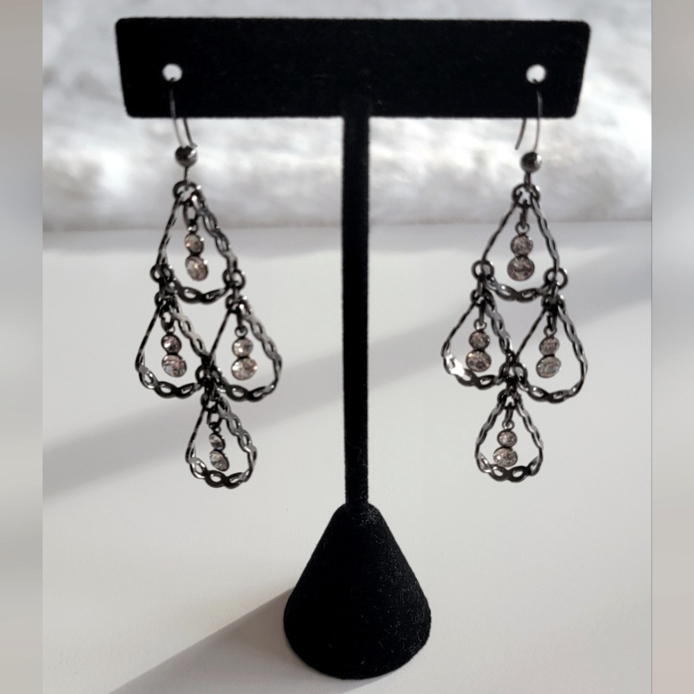 Dangle Earrings With Rhinestones